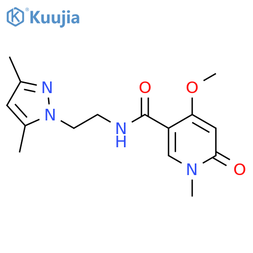 N-(2-(3,5-dimethyl-1H-pyrazol-1-yl)ethyl)-4-methoxy-1-methyl-6-oxo-1,6-dihydropyridine-3-carboxamide structure