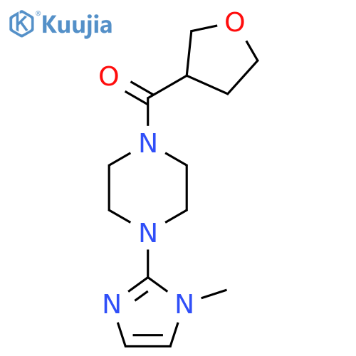 1-(1-methyl-1H-imidazol-2-yl)-4-(oxolane-3-carbonyl)piperazine structure