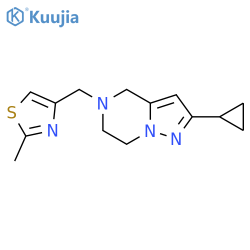 4-({2-cyclopropyl-4H,5H,6H,7H-pyrazolo1,5-apyrazin-5-yl}methyl)-2-methyl-1,3-thiazole structure