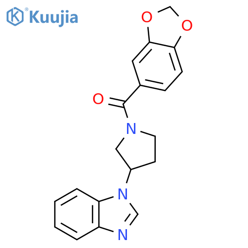 1-[1-(2H-1,3-benzodioxole-5-carbonyl)pyrrolidin-3-yl]-1H-1,3-benzodiazole structure