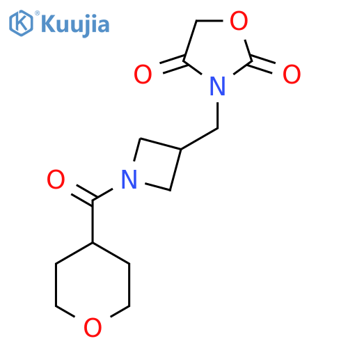 3-{1-(oxane-4-carbonyl)azetidin-3-ylmethyl}-1,3-oxazolidine-2,4-dione structure