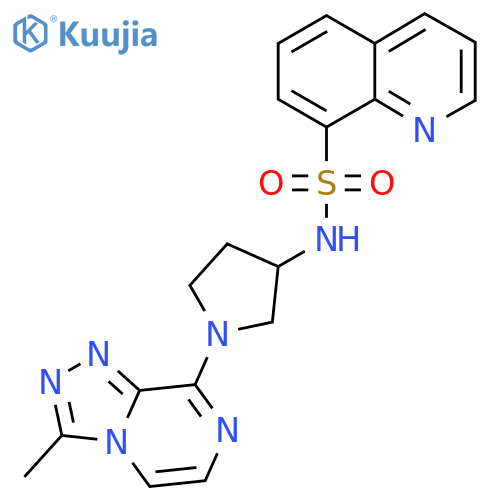 N-(1-{3-methyl-1,2,4triazolo4,3-apyrazin-8-yl}pyrrolidin-3-yl)quinoline-8-sulfonamide structure