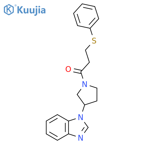 1-[3-(1H-1,3-benzodiazol-1-yl)pyrrolidin-1-yl]-3-(phenylsulfanyl)propan-1-one structure