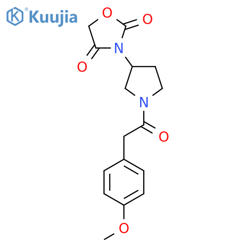3-(1-(2-(4-Methoxyphenyl)acetyl)pyrrolidin-3-yl)oxazolidine-2,4-dione structure