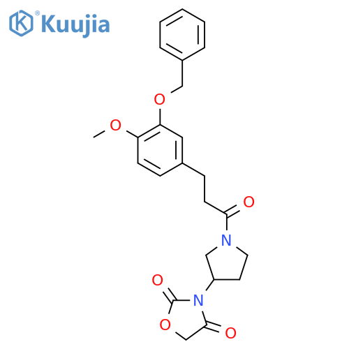 3-(1-(3-(3-(Benzyloxy)-4-methoxyphenyl)propanoyl)pyrrolidin-3-yl)oxazolidine-2,4-dione structure