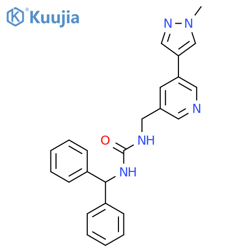 1-(diphenylmethyl)-3-{5-(1-methyl-1H-pyrazol-4-yl)pyridin-3-ylmethyl}urea structure