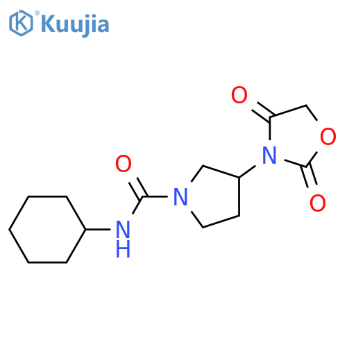 N-cyclohexyl-3-(2,4-dioxo-1,3-oxazolidin-3-yl)pyrrolidine-1-carboxamide structure