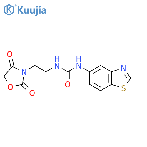 3-2-(2,4-dioxo-1,3-oxazolidin-3-yl)ethyl-1-(2-methyl-1,3-benzothiazol-5-yl)urea structure