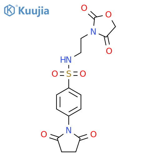 N-2-(2,4-dioxo-1,3-oxazolidin-3-yl)ethyl-4-(2,5-dioxopyrrolidin-1-yl)benzene-1-sulfonamide structure