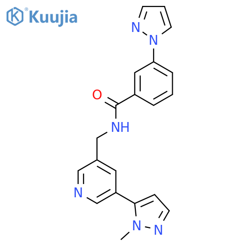 N-{[5-(1-methyl-1H-pyrazol-5-yl)pyridin-3-yl]methyl}-3-(1H-pyrazol-1-yl)benzamide structure
