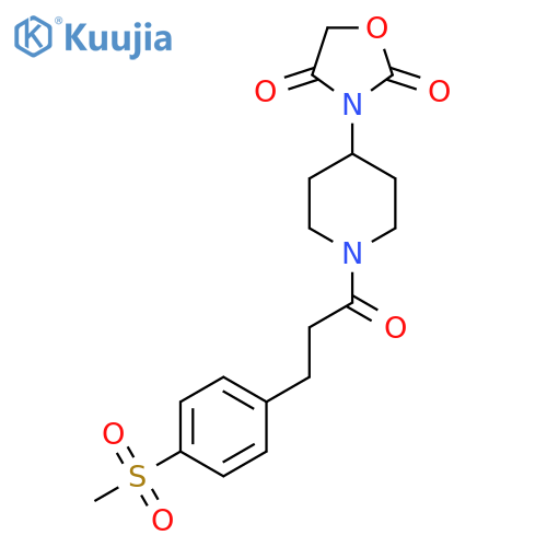 3-(1-(3-(4-(Methylsulfonyl)phenyl)propanoyl)piperidin-4-yl)oxazolidine-2,4-dione structure