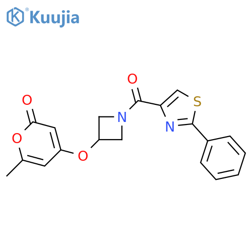 6-methyl-4-[1-(2-phenyl-1,3-thiazole-4-carbonyl)azetidin-3-yl]oxypyran-2-one structure