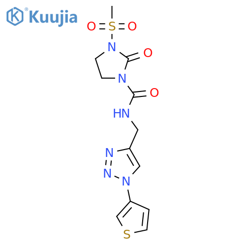 3-methanesulfonyl-2-oxo-N-{1-(thiophen-3-yl)-1H-1,2,3-triazol-4-ylmethyl}imidazolidine-1-carboxamide structure
