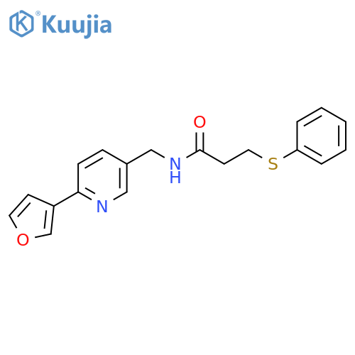 N-{6-(furan-3-yl)pyridin-3-ylmethyl}-3-(phenylsulfanyl)propanamide structure