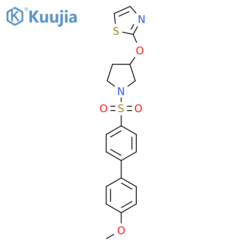 2-((1-((4'-Methoxy-[1,1'-biphenyl]-4-yl)sulfonyl)pyrrolidin-3-yl)oxy)thiazole structure