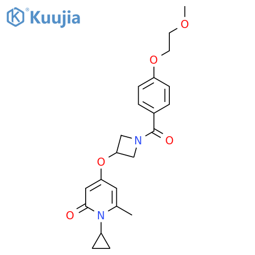 1-cyclopropyl-4-((1-(4-(2-methoxyethoxy)benzoyl)azetidin-3-yl)oxy)-6-methylpyridin-2(1H)-one structure