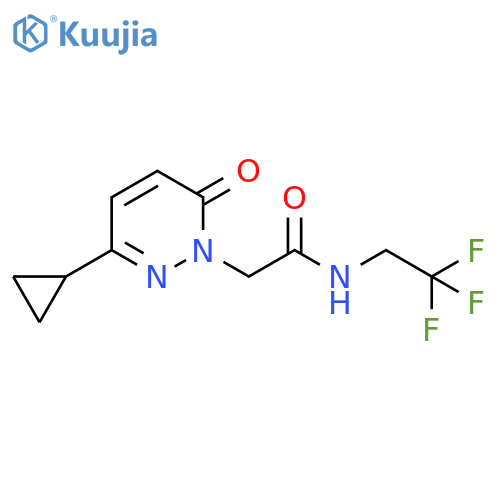 2-(3-cyclopropyl-6-oxo-1,6-dihydropyridazin-1-yl)-N-(2,2,2-trifluoroethyl)acetamide structure