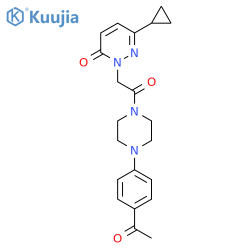 2-{2-[4-(4-acetylphenyl)piperazin-1-yl]-2-oxoethyl}-6-cyclopropyl-2,3-dihydropyridazin-3-one structure