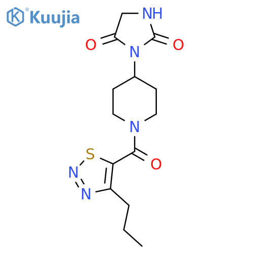 3-(1-(4-Propyl-1,2,3-thiadiazole-5-carbonyl)piperidin-4-yl)imidazolidine-2,4-dione structure