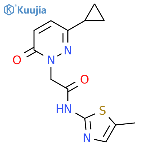2-(3-cyclopropyl-6-oxo-1,6-dihydropyridazin-1-yl)-N-(5-methyl-1,3-thiazol-2-yl)acetamide structure