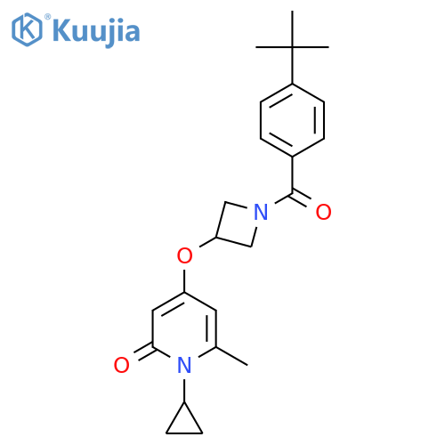 4-((1-(4-(tert-butyl)benzoyl)azetidin-3-yl)oxy)-1-cyclopropyl-6-methylpyridin-2(1H)-one structure