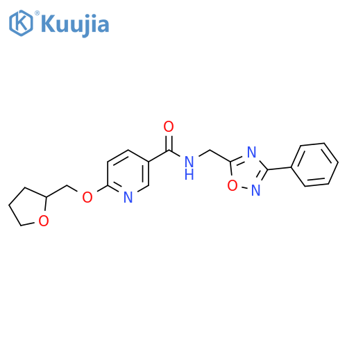 N-((3-phenyl-1,2,4-oxadiazol-5-yl)methyl)-6-((tetrahydrofuran-2-yl)methoxy)nicotinamide structure