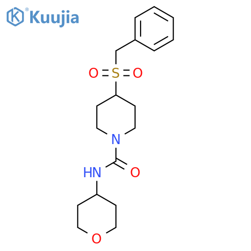 N-(oxan-4-yl)-4-phenylmethanesulfonylpiperidine-1-carboxamide structure