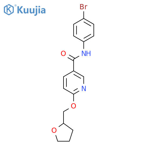 N-(4-bromophenyl)-6-((tetrahydrofuran-2-yl)methoxy)nicotinamide structure