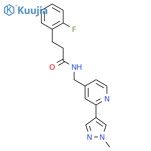 3-(2-fluorophenyl)-N-{[2-(1-methyl-1H-pyrazol-4-yl)pyridin-4-yl]methyl}propanamide structure