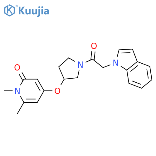 4-[1-(2-indol-1-ylacetyl)pyrrolidin-3-yl]oxy-1,6-dimethylpyridin-2-one structure