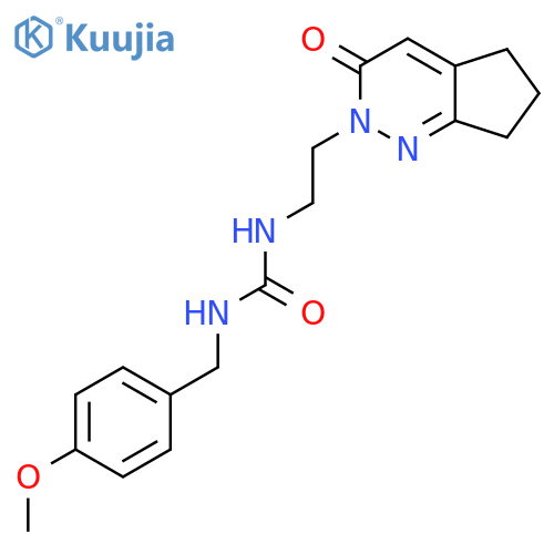 1-(4-methoxyphenyl)methyl-3-(2-{3-oxo-2H,3H,5H,6H,7H-cyclopentacpyridazin-2-yl}ethyl)urea structure