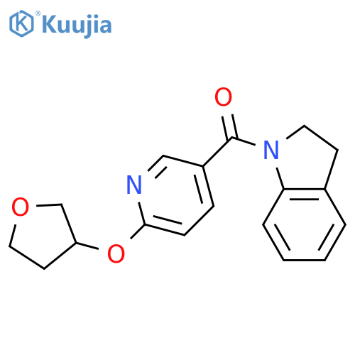 2,3-dihydroindol-1-yl-[6-(oxolan-3-yloxy)pyridin-3-yl]methanone structure