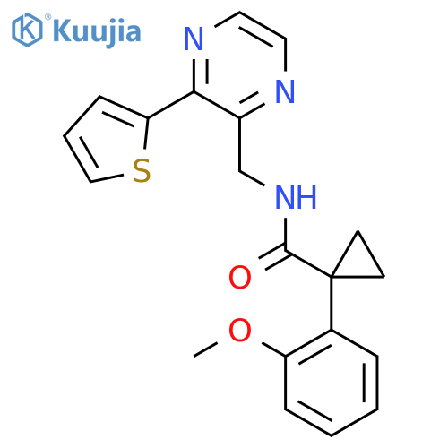 1-(2-methoxyphenyl)-N-{[3-(thiophen-2-yl)pyrazin-2-yl]methyl}cyclopropane-1-carboxamide structure