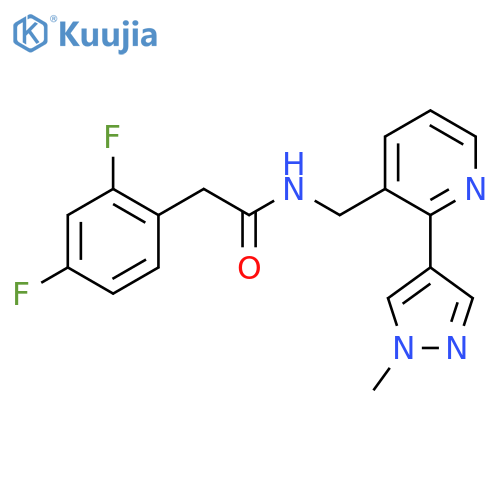 2-(2,4-difluorophenyl)-N-{2-(1-methyl-1H-pyrazol-4-yl)pyridin-3-ylmethyl}acetamide structure