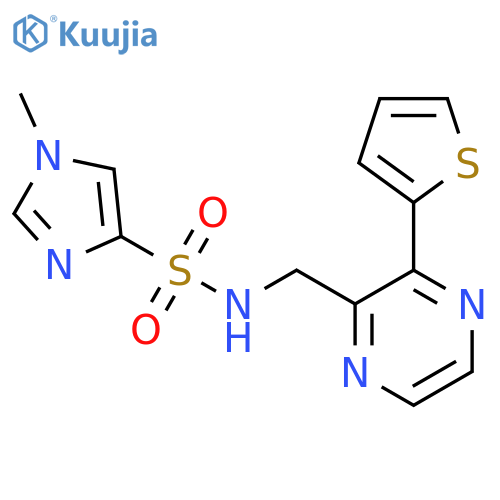 1-methyl-N-{3-(thiophen-2-yl)pyrazin-2-ylmethyl}-1H-imidazole-4-sulfonamide structure