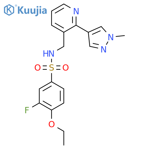 4-ethoxy-3-fluoro-N-{2-(1-methyl-1H-pyrazol-4-yl)pyridin-3-ylmethyl}benzene-1-sulfonamide structure