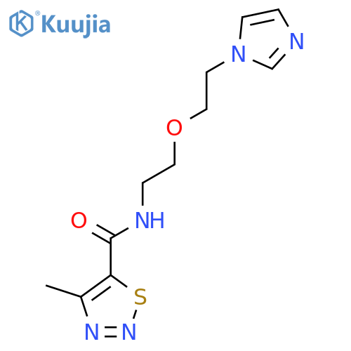 N-{2-2-(1H-imidazol-1-yl)ethoxyethyl}-4-methyl-1,2,3-thiadiazole-5-carboxamide structure