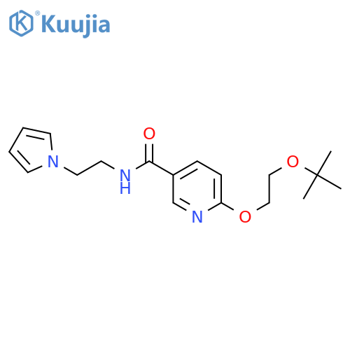 6-[2-[(2-methylpropan-2-yl)oxy]ethoxy]-N-(2-pyrrol-1-ylethyl)pyridine-3-carboxamide structure