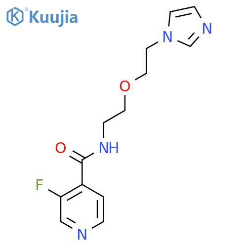 3-fluoro-N-{2-2-(1H-imidazol-1-yl)ethoxyethyl}pyridine-4-carboxamide structure