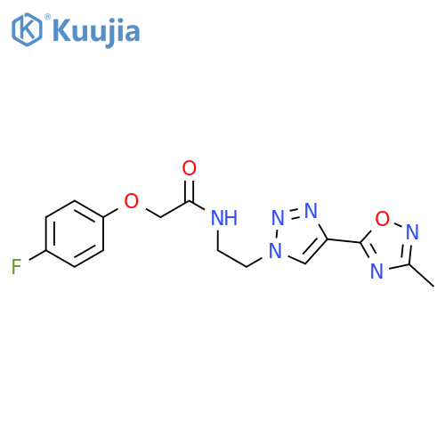 2-(4-fluorophenoxy)-N-{2-[4-(3-methyl-1,2,4-oxadiazol-5-yl)-1H-1,2,3-triazol-1-yl]ethyl}acetamide structure