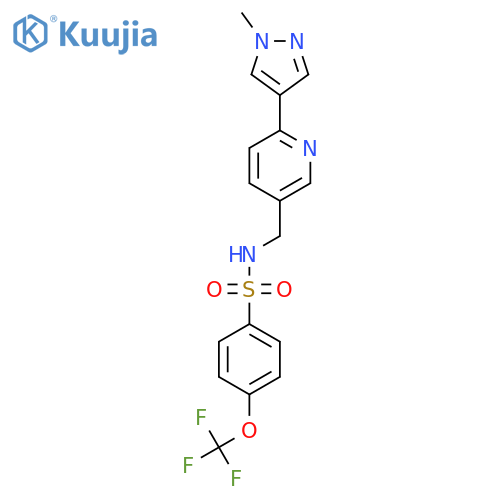N-{6-(1-methyl-1H-pyrazol-4-yl)pyridin-3-ylmethyl}-4-(trifluoromethoxy)benzene-1-sulfonamide structure