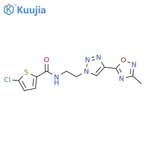 5-chloro-N-{2-[4-(3-methyl-1,2,4-oxadiazol-5-yl)-1H-1,2,3-triazol-1-yl]ethyl}thiophene-2-carboxamide structure