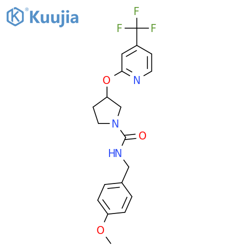 N-(4-methoxybenzyl)-3-((4-(trifluoromethyl)pyridin-2-yl)oxy)pyrrolidine-1-carboxamide structure