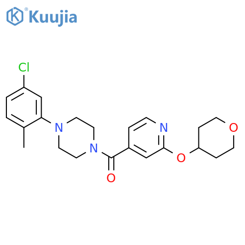 [4-(5-chloro-2-methylphenyl)piperazin-1-yl]-[2-(oxan-4-yloxy)pyridin-4-yl]methanone structure