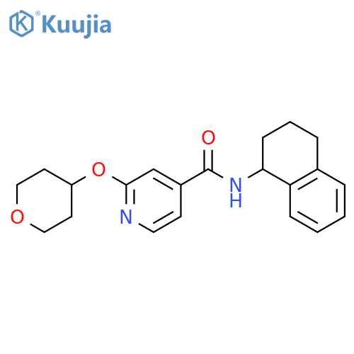2-(oxan-4-yloxy)-N-(1,2,3,4-tetrahydronaphthalen-1-yl)pyridine-4-carboxamide structure