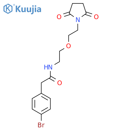 2-(4-bromophenyl)-N-{2-2-(2,5-dioxopyrrolidin-1-yl)ethoxyethyl}acetamide structure