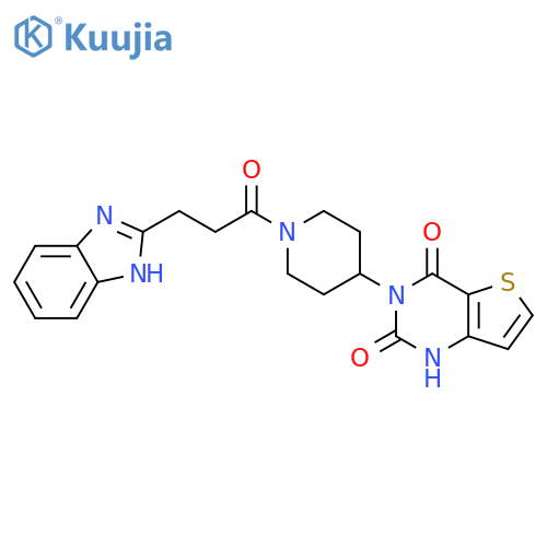 3-{1-3-(1H-1,3-benzodiazol-2-yl)propanoylpiperidin-4-yl}-1H,2H,3H,4H-thieno3,2-dpyrimidine-2,4-dione structure