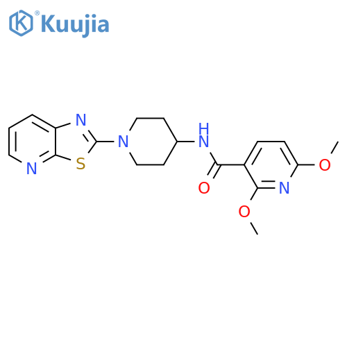 2,6-dimethoxy-N-(1-{1,3thiazolo5,4-bpyridin-2-yl}piperidin-4-yl)pyridine-3-carboxamide structure