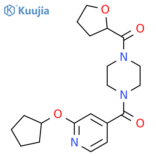 [4-(2-cyclopentyloxypyridine-4-carbonyl)piperazin-1-yl]-(oxolan-2-yl)methanone structure
