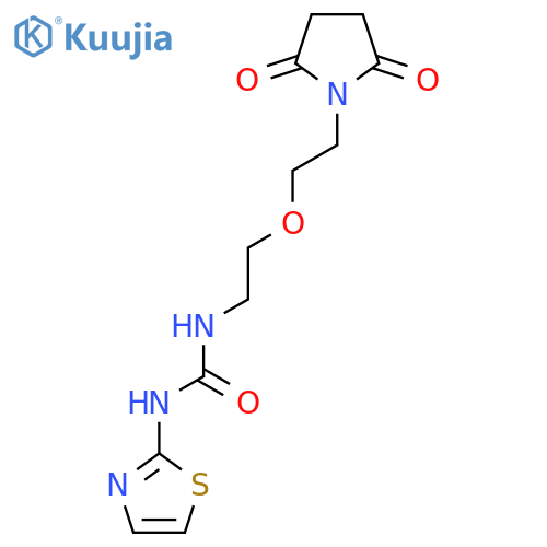 1-{2-2-(2,5-dioxopyrrolidin-1-yl)ethoxyethyl}-3-(1,3-thiazol-2-yl)urea structure